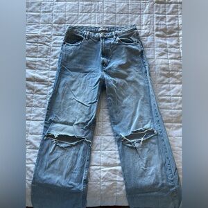 Zara Ripped 90s Jeans (Straight Leg)